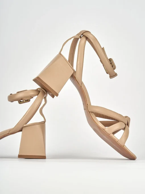 Sandali tacco 6cm pelle beige