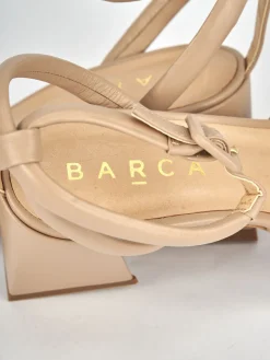 Sandali tacco 6cm pelle beige