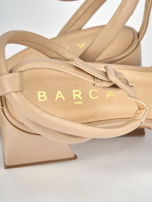 Sandali tacco 6cm pelle beige