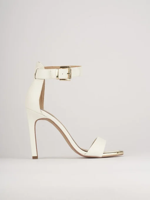 Sandali tacco 7cm pelle bianco