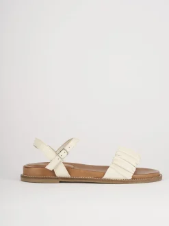 Sandali tacco 1cm pelle bianco