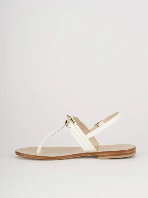 Sandali tacco 1cm pelle bianco