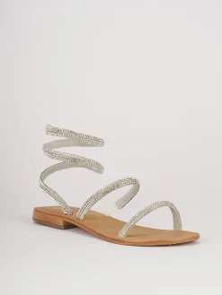 Sandali tacco 1cm pelle bianco