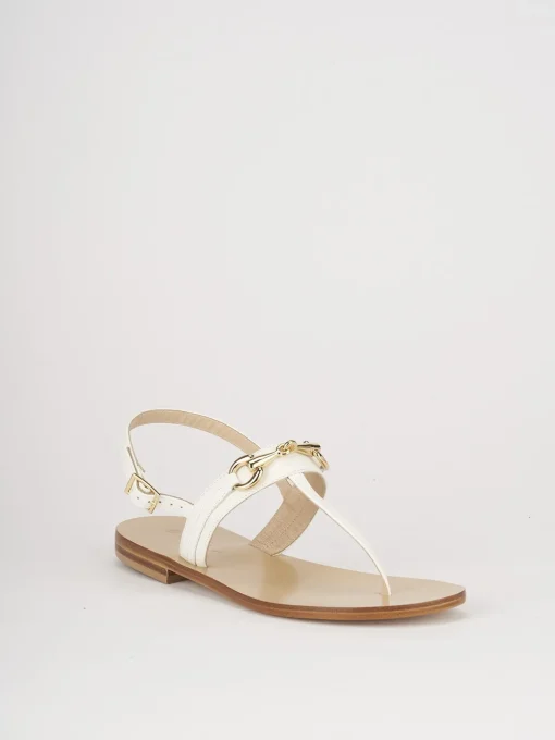 Sandali tacco 1cm pelle bianco