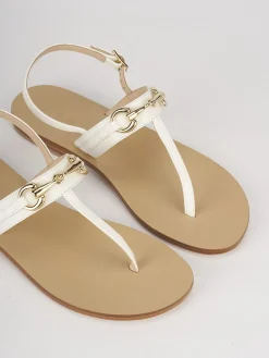 Sandali tacco 1cm pelle bianco