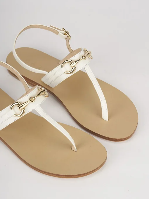 Sandali tacco 1cm pelle bianco