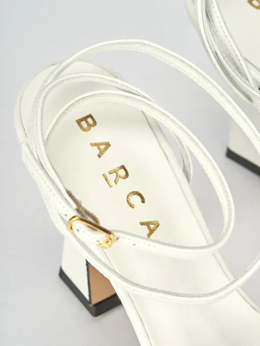 Sandali tacco 9cm pelle bianco