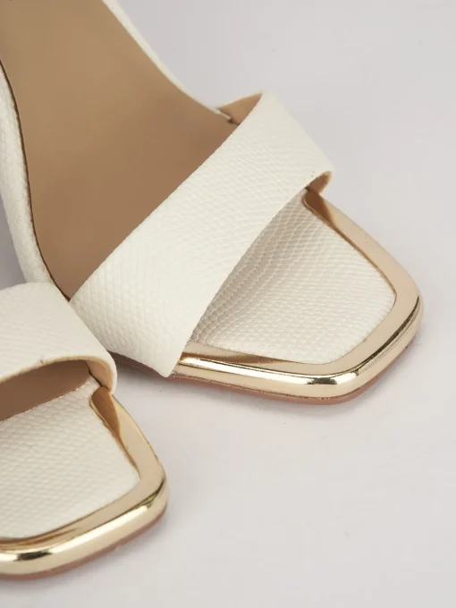 Sandali tacco 7cm pelle bianco