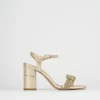 Sandali tacco 8cm pelle bronzo