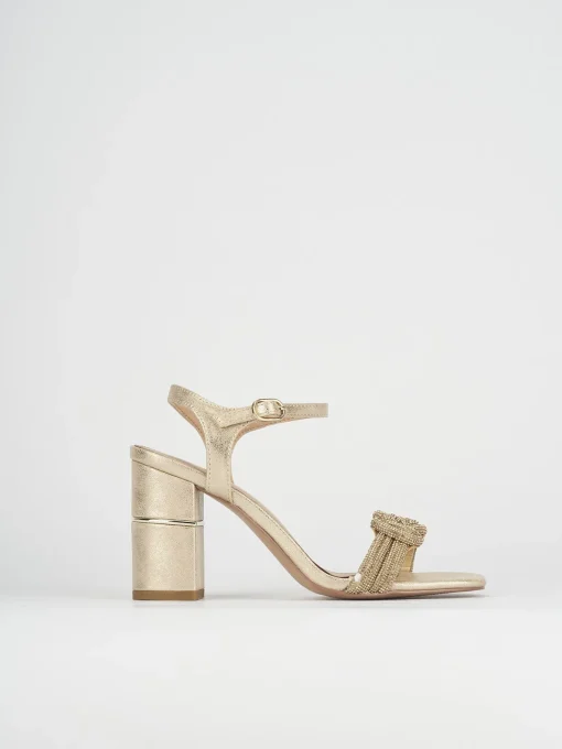 Sandali tacco 8cm pelle bronzo