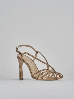Sandali tacco 8cm pelle bronzo