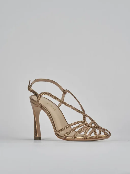 Sandali tacco 8cm pelle bronzo