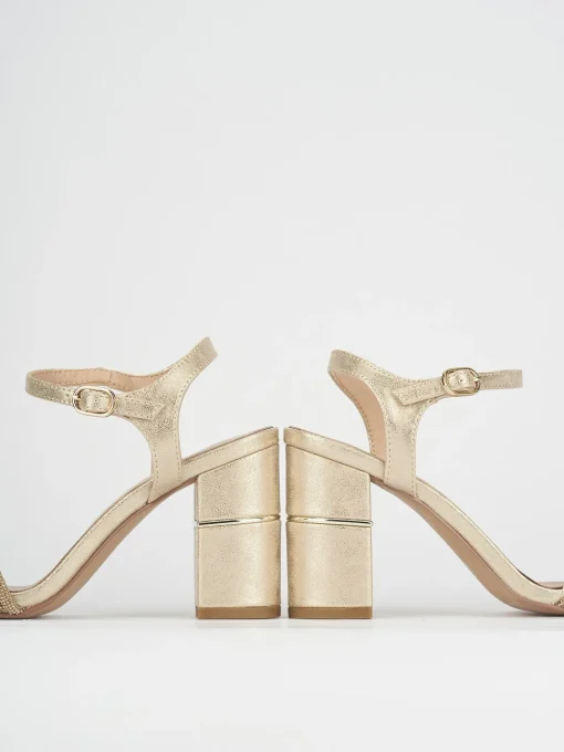 Sandali tacco 8cm pelle bronzo