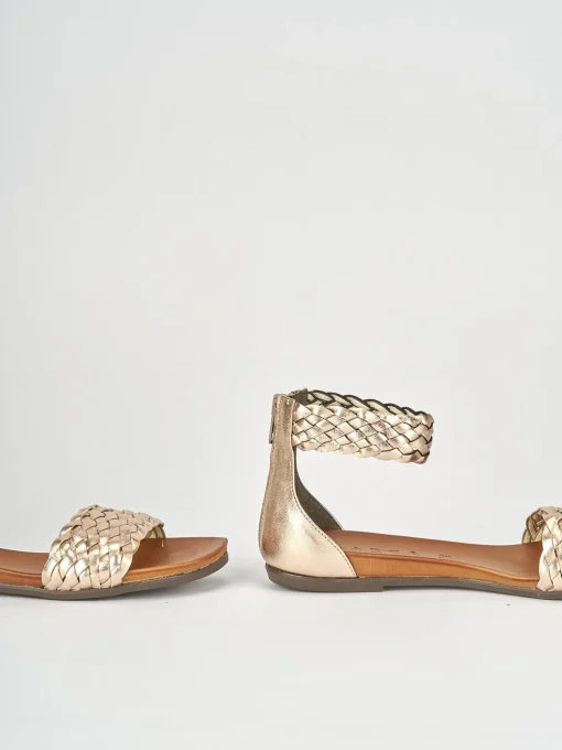 Sandali tacco 1cm pelle bronzo