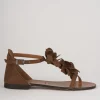 Sandali tacco 1cm pelle marrone