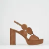 Sandali tacco 9cm pelle marrone