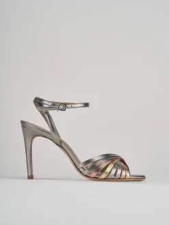 Sandali tacco 9cm pelle multicolor
