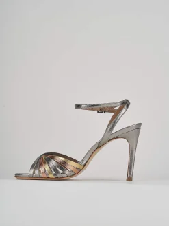 Sandali tacco 9cm pelle multicolor