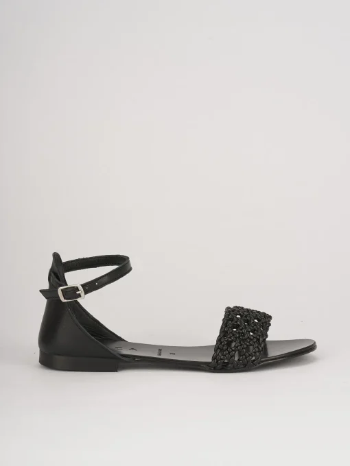 Sandali tacco 1cm pelle nero