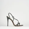 Sandali tacco 12cm pelle nero