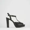 Sandali tacco 9cm pelle nero