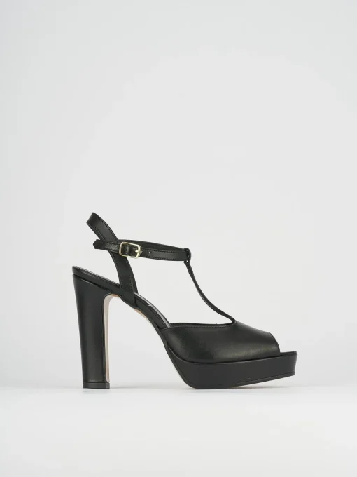 Sandali tacco 9cm pelle nero