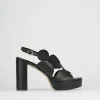 Sandali tacco 9cm pelle nero