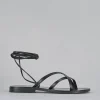 Sandali tacco 1cm pelle nero