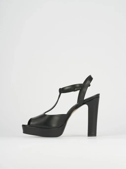 Sandali tacco 9cm pelle nero