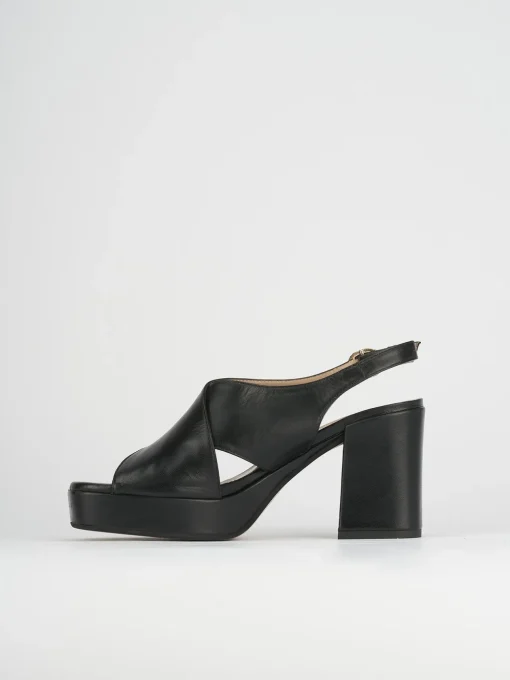 Sandali tacco 9cm pelle nero