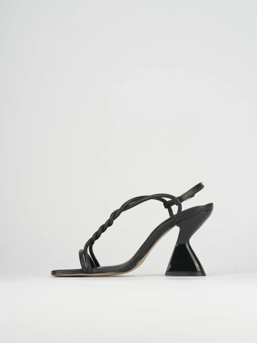 Sandali tacco 10cm pelle nero
