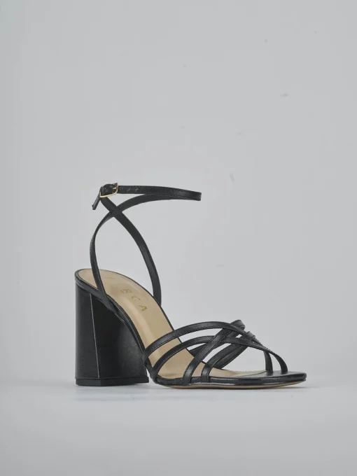 Sandali tacco 8cm pelle nero