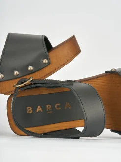 Sandali tacco 5cm pelle nero