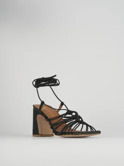 Sandali tacco 8cm pelle nero