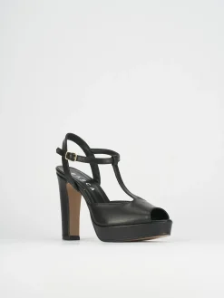 Sandali tacco 9cm pelle nero