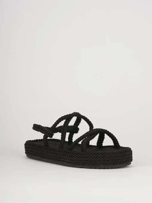 Sandali tacco 3cm pelle nero