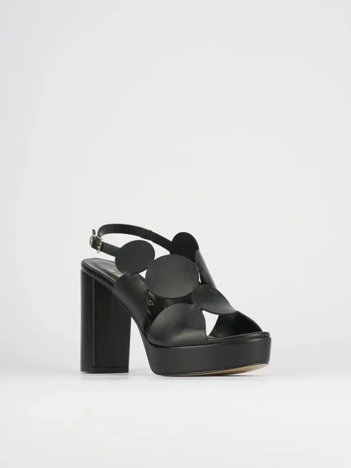 Sandali tacco 9cm pelle nero