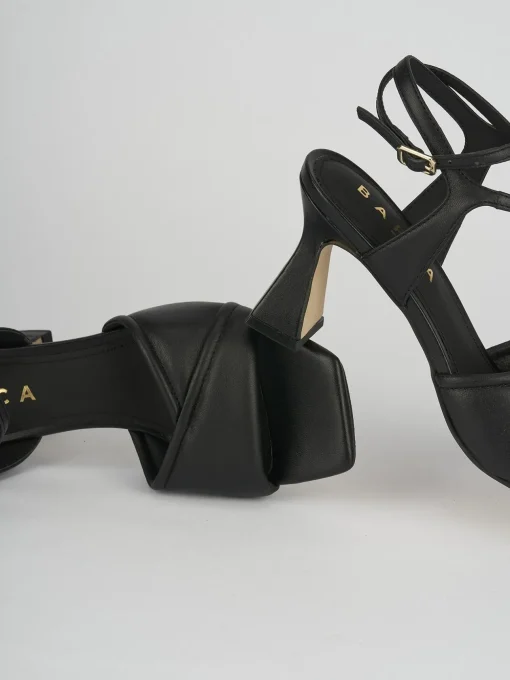 Sandali tacco 7cm pelle nero