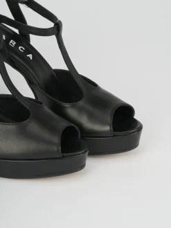 Sandali tacco 9cm pelle nero