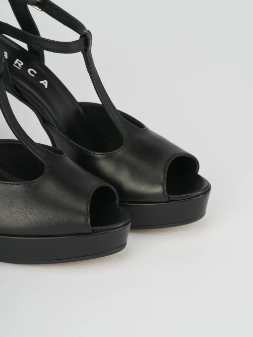 Sandali tacco 9cm pelle nero