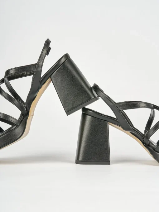 Sandali tacco 8cm pelle nero