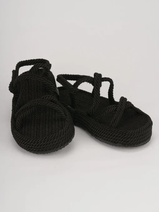 Sandali tacco 3cm pelle nero