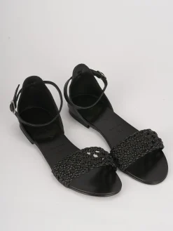 Sandali tacco 1cm pelle nero
