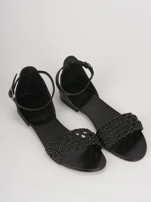 Sandali tacco 1cm pelle nero