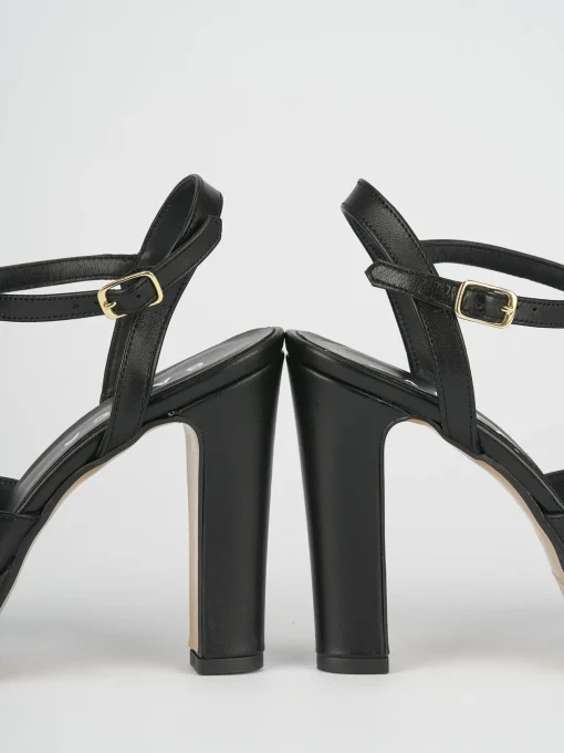 Sandali tacco 9cm pelle nero