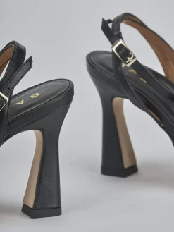 Sandali tacco 9cm pelle nero