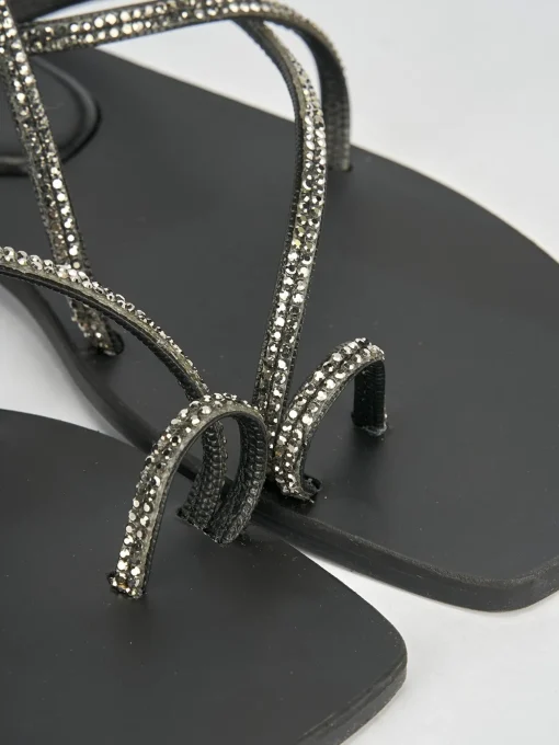 Sandali tacco 1cm pelle nero