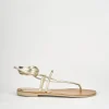 Sandali tacco 1cm pelle oro