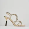 Sandali tacco 9cm pelle oro