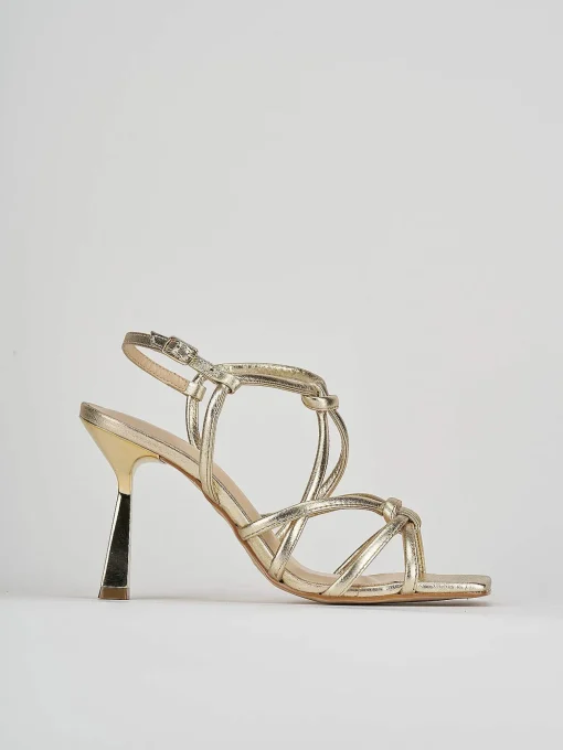 Sandali tacco 9cm pelle oro